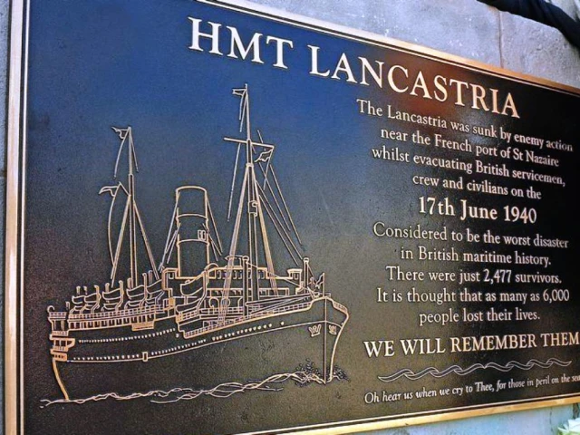 HMT Lancastria memorial in St Nazaire
